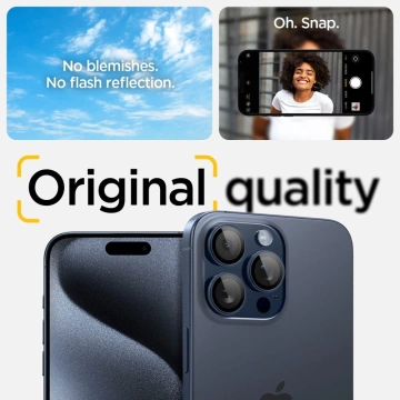 SPIGEN OPTIK.TR ”EZ FIT” CAMERA PROTECTOR 2-PACK IPHONE 14 PRO / PRO MAX / 15 PRO / PRO MAX BLUE TITANIUM