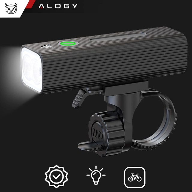 Bicycle Light Front LED Front Light Bicycle Lighting Waterproof IPX5 Alogy P12 Bike Light Black