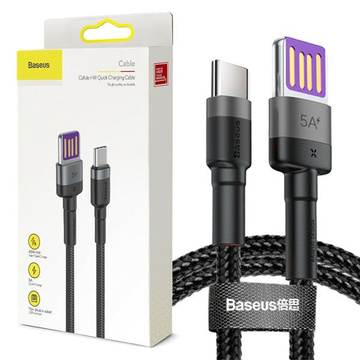 Baseus kabel Cafule HW QC USB-C Typ C 40W 5A 1M Šedočerný