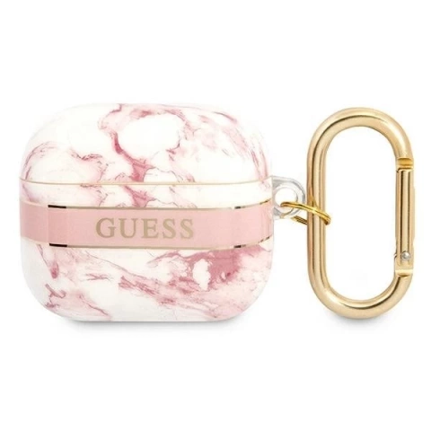 Guess GUA3HCHMAP AirPods 3 чохол różowy/рожевий Marble Strap Collection