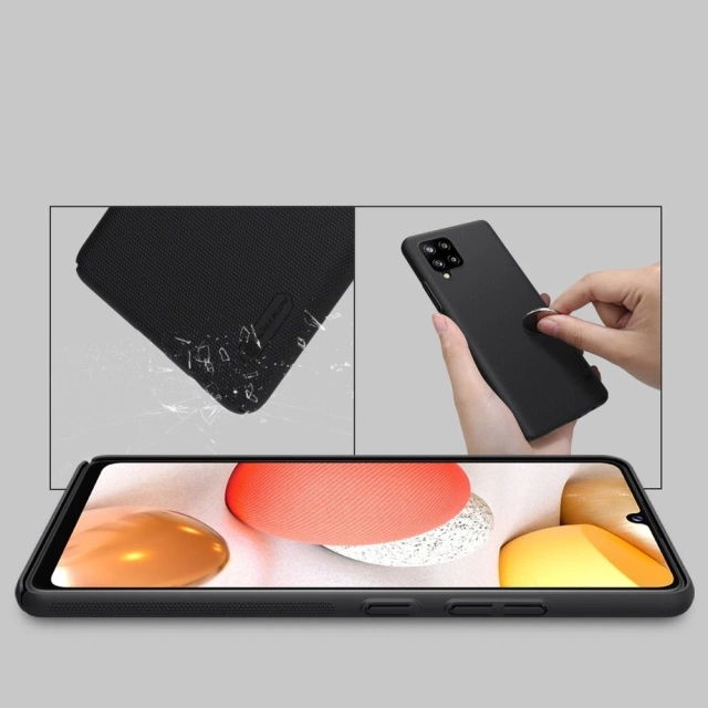 Nillkin Super Frosted Shield verstärkter Hüllenständer für Samsung Galaxy A42 5G schwarz