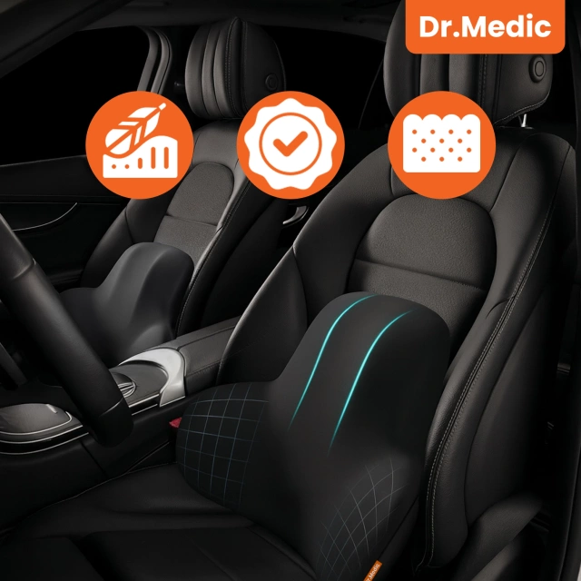 Ергономічна подушка для поперекової підтримки DR.MEDIC ErgoDrive™ для автомобілів, водіїв, пасажирів, офісних крісел, ігрових крісел та сидінь