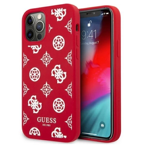 Guess GUHCP12LLSPEWRE iPhone 12 Pro Max 6,7" černý/červený pevný obal Peony Collection