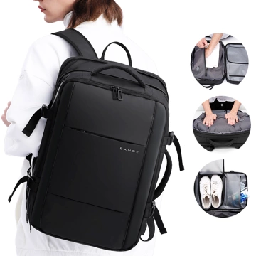 Bange Waterproof Backpack for Laptop 15.6" City Travel 45x30x16 cm for Work Airplane Men's Women's with USB Port Black