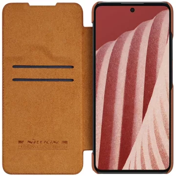 Kožené puzdro Nillkin Qin pre Samsung Galaxy A73 hnedé