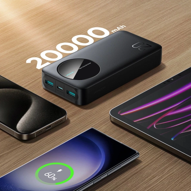 Powerbank Joyroom 20000mAh 2.4A 2x USB-A 1x USB-C - чорний