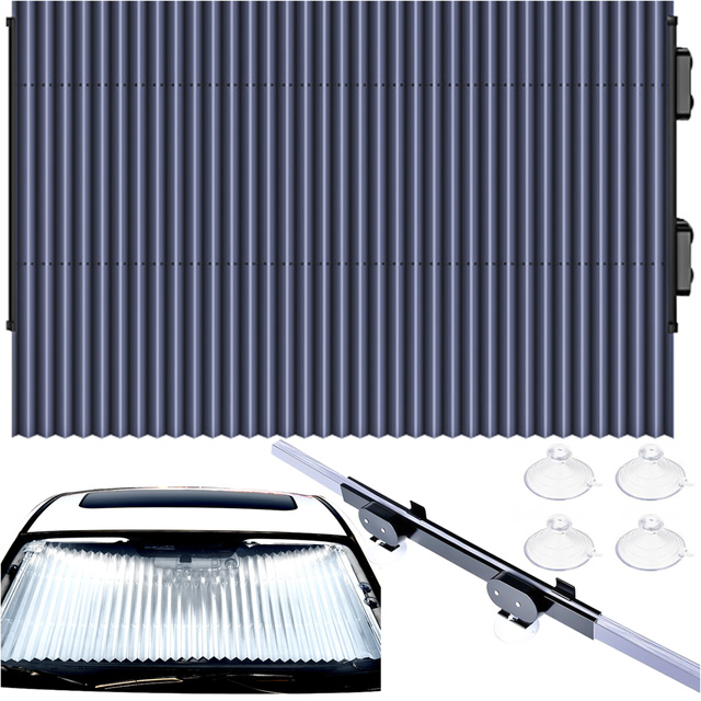 Sonnenschutz-Auto-Lamellen-Auto-Windschutzscheiben-Abdeckung, universell, doppelseitig, 150 x 65 cm