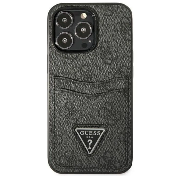 Ratet mal, Handyhülle für iPhone 13 Pro / 13 6,1" schwarz/schwarz Hardcase 4G Triangle Logo Cardslot