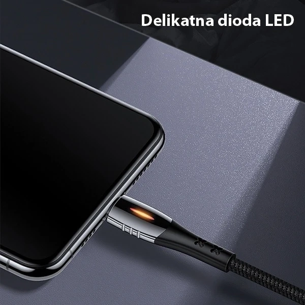 USAMS Pletený kabel U-Tone microUSB 1,2 m Vypínání 2A Rychlé nabíjení černý