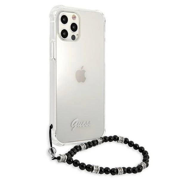 Guess GUHCP12LKPSBK iPhone 12 Pro Max 6,7" průhledný pevný obal Black Pearl