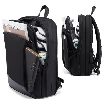 Водонепроникний рюкзак Bange для ноутбука 15.6", city traveler, 45х30х16 см, для роботи, літака, чоловічий, жіночий, з USB портом Чорний