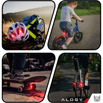 Bicycle lamp front rear LED light bicycle lighting for bicycle front rear Strong 900lm Alogy black red