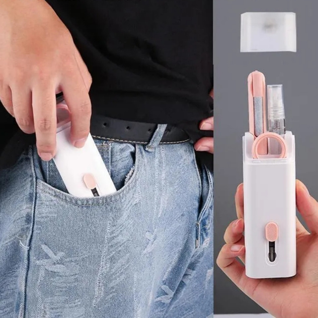 Cleaner Multifunkčná čistiaca sada pre airpods 7v1 klávesnice Ružová a biela