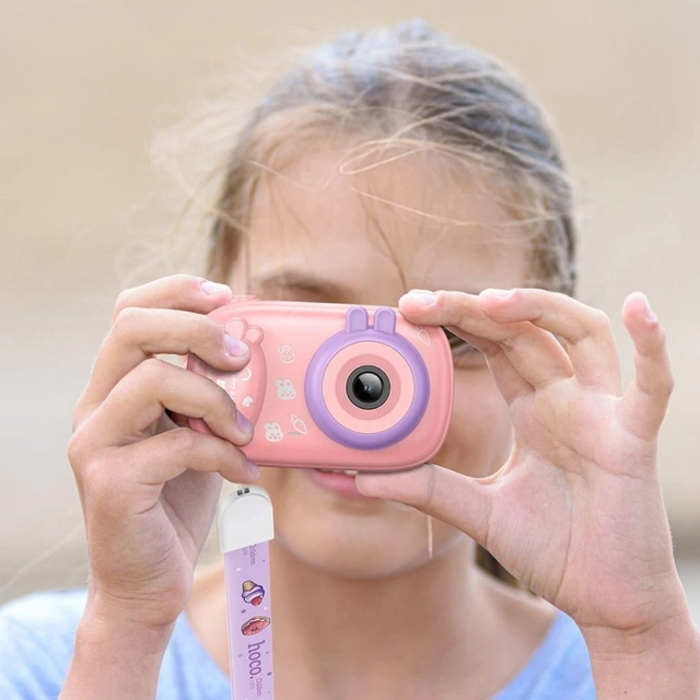 Digital Camera for Kids HOCO DV205 Selfie 1MP 2" HD Pink