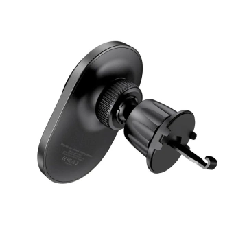Magnetický indukčný držiak do auta MM15W-V1 Magnetický MagSafe Vent držiak do auta bezdrôtová nabíjačka 15W na mriežku čierna
