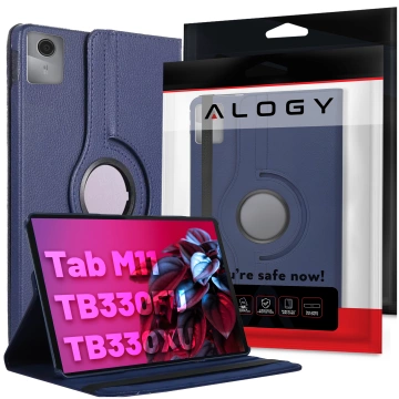 360 Case for Lenovo Tab M11 10.95" TB330FU / TB330XU / TB331FC Rotating Cover with Flip for Tablet Case Alogy Navy Blue