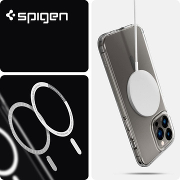 Puzdro na iPhone 15 Pro Max Spigen Ultra Hybrid MagFit pre MagSafe Ochranný kryt telefónu Biele sklo