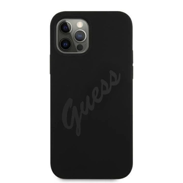 Guess GUHCP12LLSVSBK iPhone 12 Pro Max 6,7" černý/černý pevný obal Script Vintage