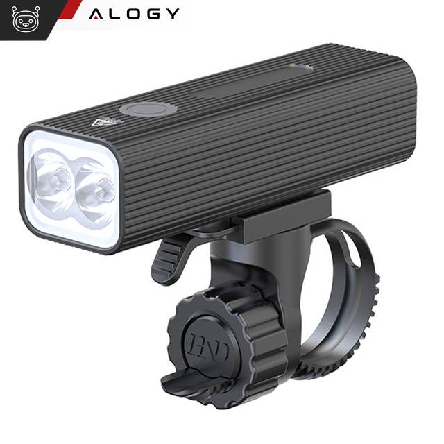 Svetlo na bicykel Predné LED predné svetlo Osvetlenie na bicykel Vodotesné IPX5 Alogy P12 Bike Light Black