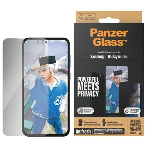 Szkło hartowane do Samsung Galaxy A35 5G PanzerGlass Ultra-Wide Fit Privacy EasyAligner