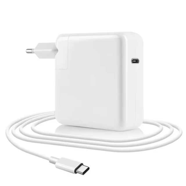 Napájací adaptér pre Apple MacBook Alogy Univerzálny nabíjací kábel 2m USB-C na USB-C Rýchlonabíjací PowerDelivery PD 61W Biely
