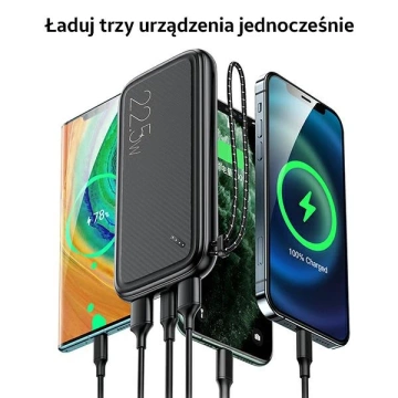 USAMS Powerbank PB56 10000mAh 22,5W 2xQC3.0 PD Fast Charge černá/černá 10KCD15101 (US-CD151)