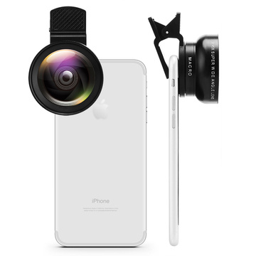 Objektív Smartphone Telefón Sada objektívov 2v1 Alogy Spona na objektív 0,45x makro 12,5x široký