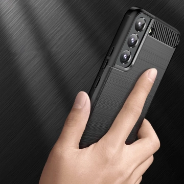Pouzdro na telefon Carbon Case pro Samsung Galaxy S23 pružný silikonový karbonový kryt černý