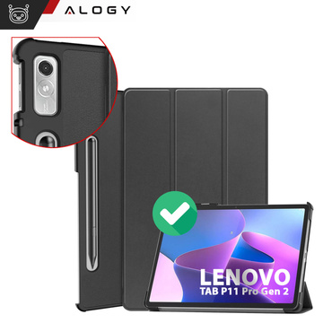 Lenovo Tab P11 Pro 2 Gen 11.2 Tablet Case TB-132FU TB-132XU Case Alogy Book Cover Black