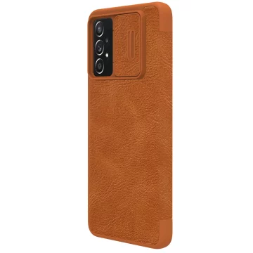 Kožené puzdro Nillkin Qin pre Samsung Galaxy A73 hnedé