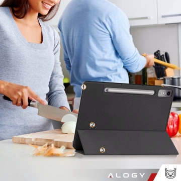 Ochranné pouzdro pro tablet Lenovo Tab P12 12.7 TB-370, pouzdro Alogy Book Cover Case, černé
