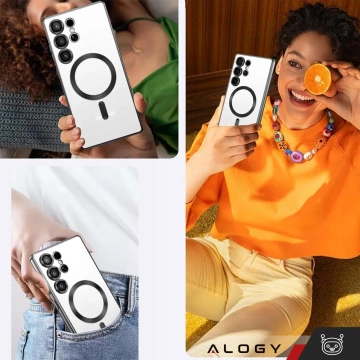 Puzdro MagSafe pre Apple iPhone 16 Pro Max Alogy Glamour puzdro na luxusný prsteň zlato-priehľadné