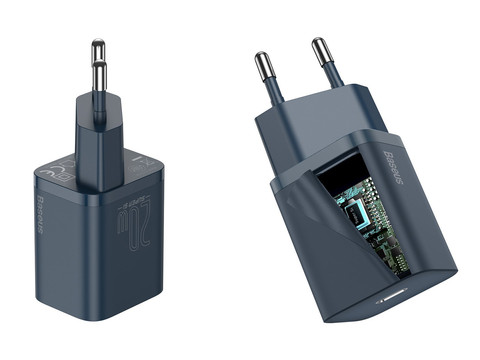 Baseus PD 20W wall charger USB-C Type C to Lightning Blue cable