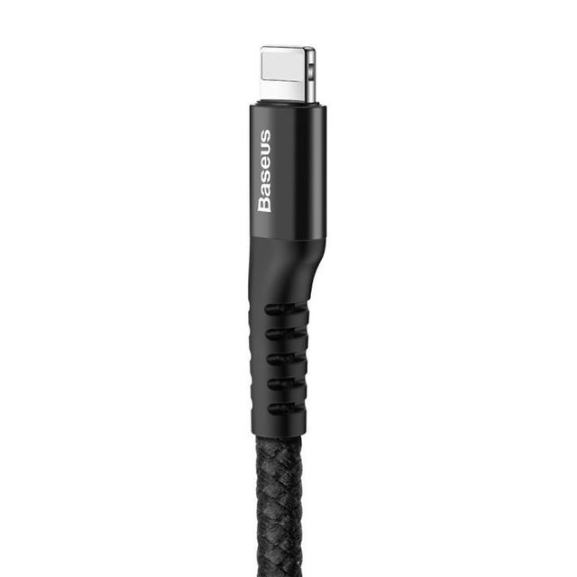 Пружинний кабель Baseus 1 м USB до Lightning 2A чорний