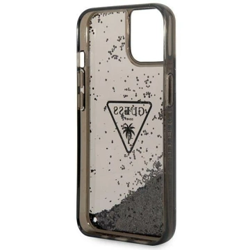 Etui Guess GUHCP14MLFCTPK do Apple iPhone 14 Plus 6,7" čierne/čierne pevné puzdro Liquid Glitter Palm Collection