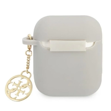 Guess GUA2LSC4EG AirPods Cover Szary/Grey Silicone Charm 4G Collection