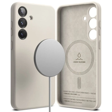 Чохол для Samsung Galaxy S25 Plus із кам'яним кільцем, силіконовий, магнітний, MagSafe