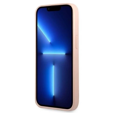 Guess GUHCP13SPSATLP iPhone 13 mini 5,4" růžové / růžové pevné pouzdro SaffianoTriangle Logo