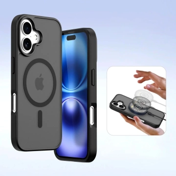 Pouzdro na iPhone 16 Dux Ducis Lawa MagSafe Wallet – černé