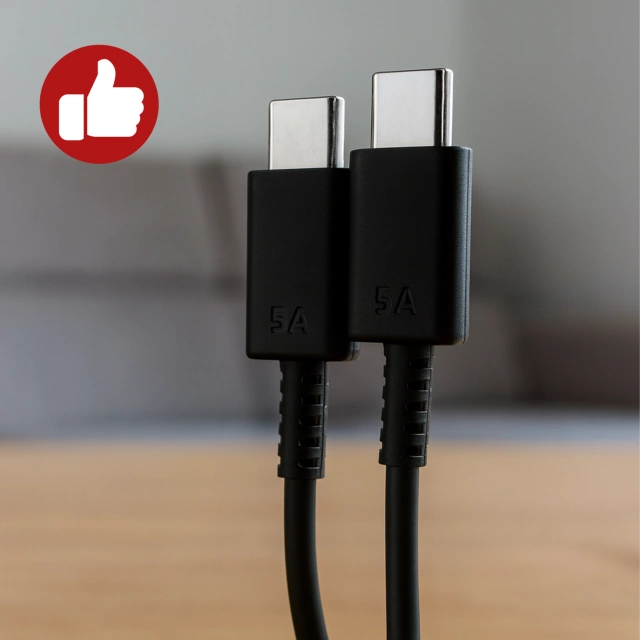 Kabel USB-C 5A 1.8 m Oryginalny Samsung EP-DX510, Szybkie Ładowanie, Przewód do Ładowarki i Transferu Danych, Czarny