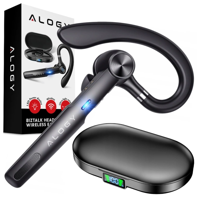 Bezdrátový headset pro hovory Bluetooth 4.0 do auta headset s displejem V8 Black