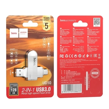 Флеш-накопичувач HOCO USB A Type-C UD10 128 ГБ USB 3.0 – пам'ять 2-в-1