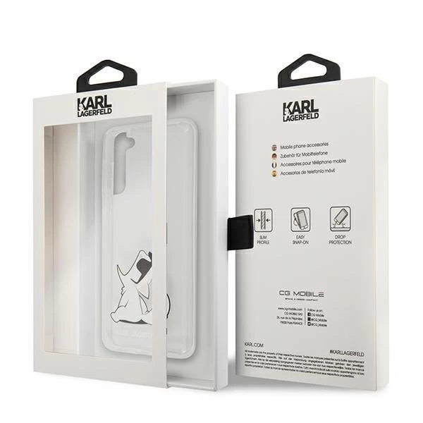 Tvrdé puzdro Karl Lagerfeld KLHCS21MCFNRC S21 G996 transparentné Choupette Fun