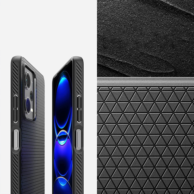 Ochranný kryt Spigen Liquid Air Phone Case pre Xiaomi Redmi Note 12 Pro 5G / Poco X5 Pro 5G matné čierne sklo