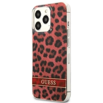Guess GUHCP13LHSLEOR iPhone 13 Pro / 13 6,1" czerwony/червоний жорсткий чохол Leopard