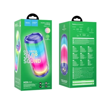 HOCO Bluetooth Speaker HC8 Blue Portable RGB LED 1800mAh 10W