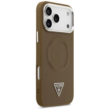 Etui Guess MagSafe do iPhone 17 Pro Triangle Logo Brown