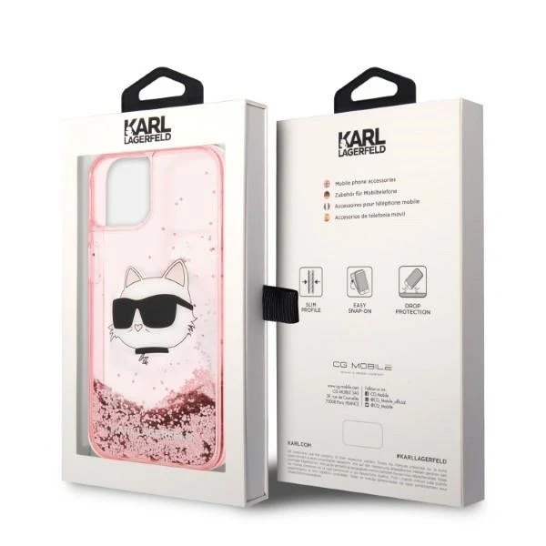 Etui Karl Lagerfeld KLHCP14MLNCHCP pro iPhone 14 Plus 6,7" pevné pouzdro Glitter Choupette Head