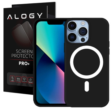 MagSafe Ultra Slim Mag Alogy Case для Apple iPhone 13 Pro Qi Chargers Чорне скло