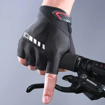 Rockbros S143-BK M Fahrradhandschuhe mit Gel-Einsätzen - Schwarz